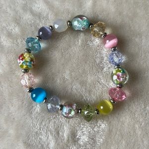 Pastel blossom bead bracelet fashion jewelry